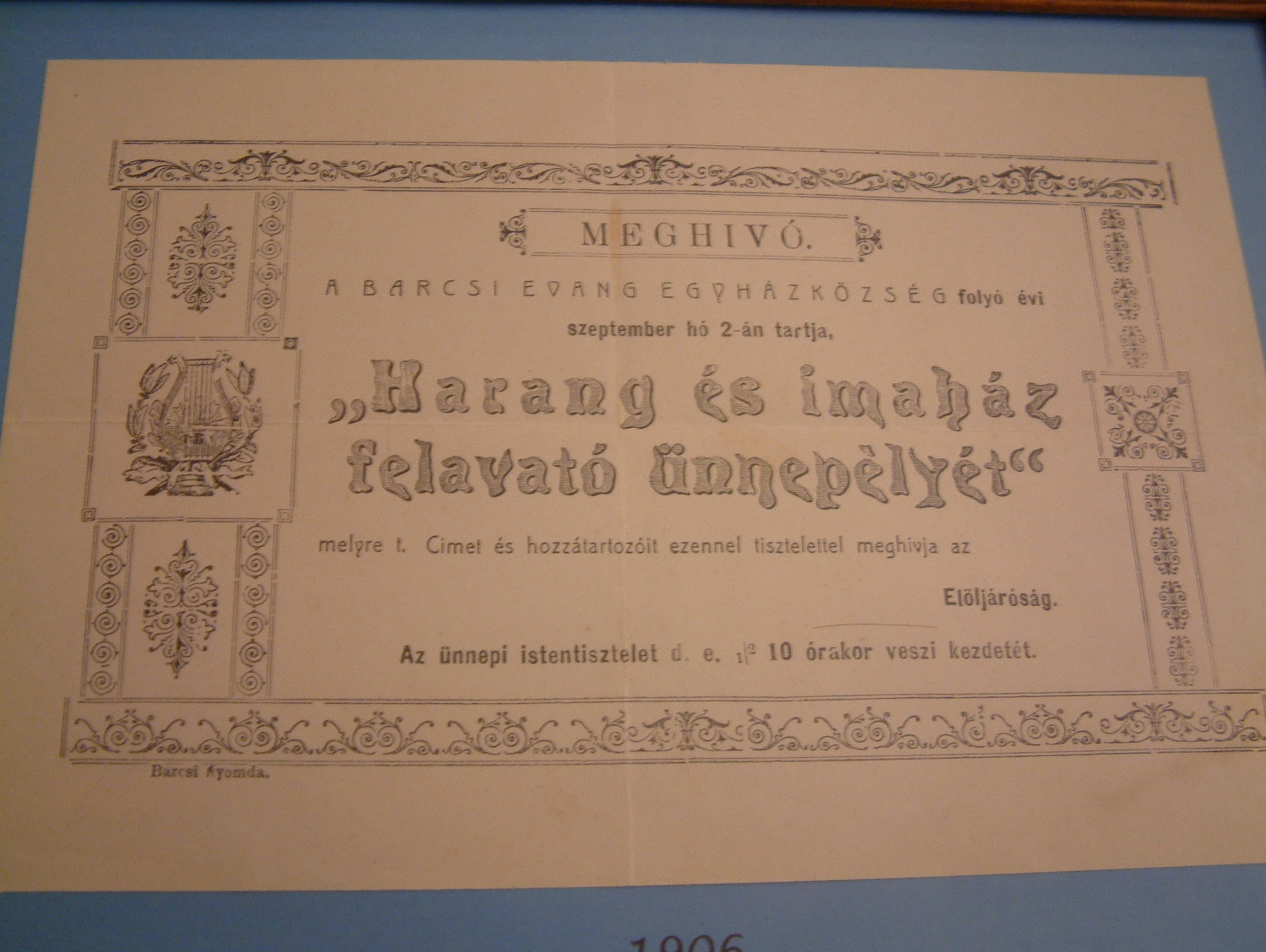 Az egykori meghívó
