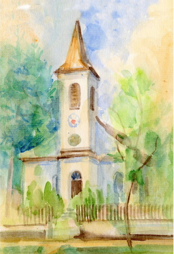 Győrság, akvarell