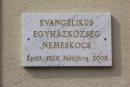 Emléktábla a nemeskocsi otthon falán