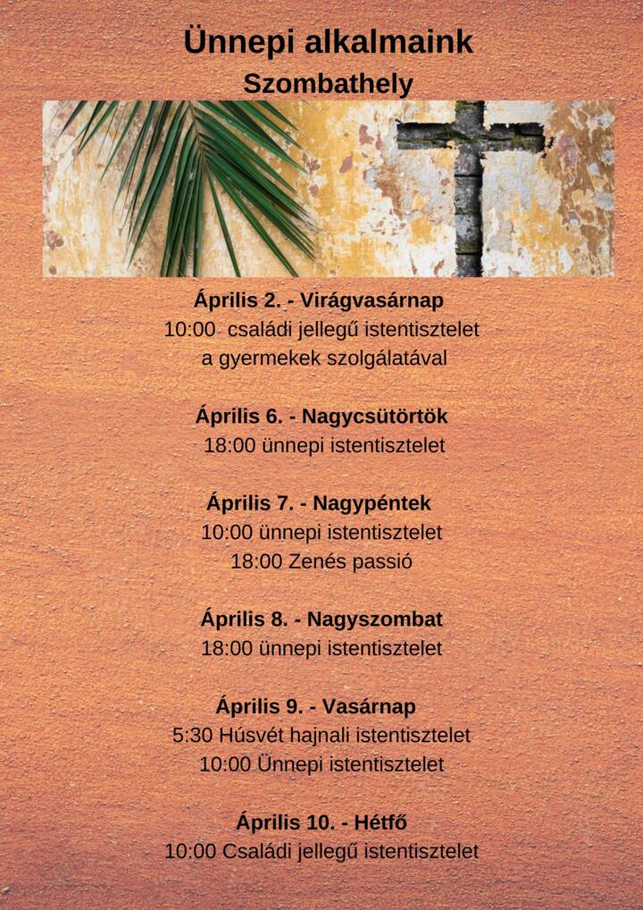 Nagyheti nnepi alkalmak gylekezetnkben